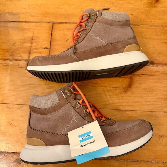 Toms Shoes - TOMS Cascada Waterproof Taupe Gray Nubuck Boots - Size 7 (NWT)
